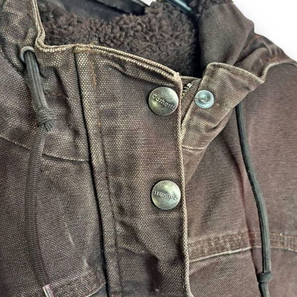 Carhartt Women's Sherpa Lined Workwear Berkeley Jacket Brown size XS 0-2 - Picture 3 of 7